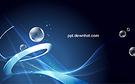 动态气泡蓝色主题商务ppt模板