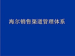 海尔销售渠道案例分析PPT模板