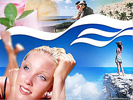 精美度假风景ppt模板