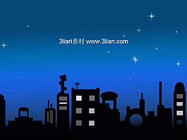 城市夜空PPT模板