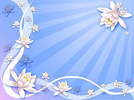 荷花淡雅背景ppt模板