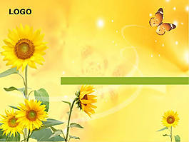 温馨向日葵背景ppt模板
