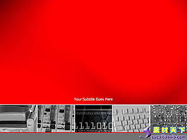 红色背景科技PPT模板