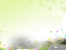 大学校园景观PPT模板