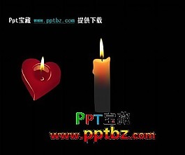 动态效果逼真点燃的蜡烛ppt模板
