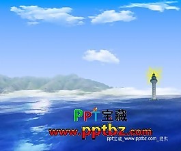 效果逼真的老鹰大海捕鱼ppt动画模板