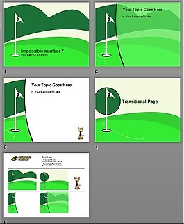 高尔夫球旗帜PPT素材
