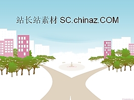 卡通城市PPT模板下载