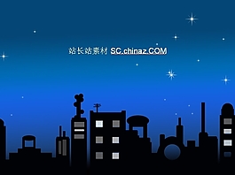 城市夜空PPT模板下载