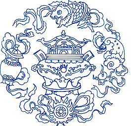 中国古典八宝团花纹