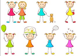 可爱卡通儿童矢量素材