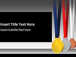 运动奖牌ppt模板