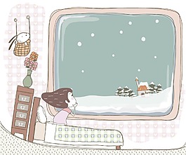窗外的雪景