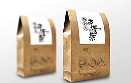 牛蒡茶包装设计（展开图）图片