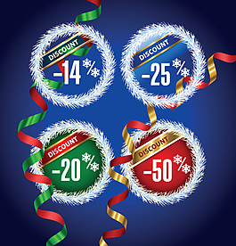 矢量圣诞节促销标签设计