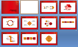 红色背景ppt模板下载