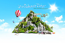 夏日时光创意海报设计