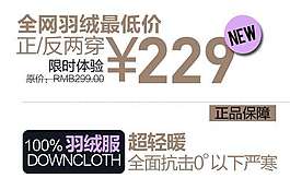 羽绒促销文字设计