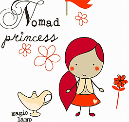 卡通人物插画小女孩和茶壶花朵