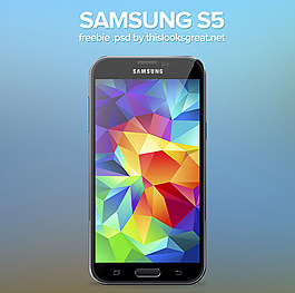 三星Galaxy S5黑色机型PSD
