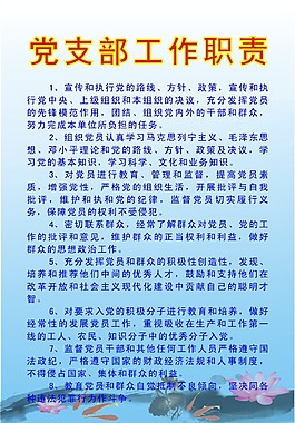 党支部工作职责