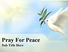 和平的鸽子PPT幻灯片模板