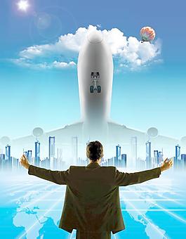 房地产 蓝色背景图片