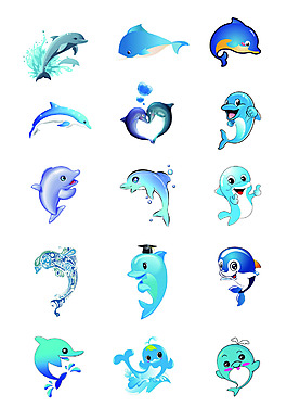 海豚卡通图片 海豚卡通素材 海豚卡通模板免费下载 六图网