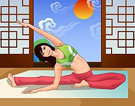 瑜伽女孩生活漫画图片