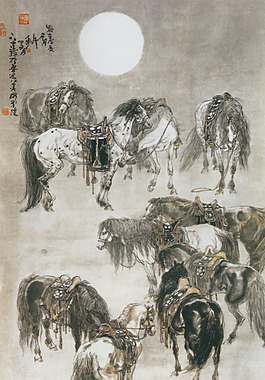 月下十骏图.