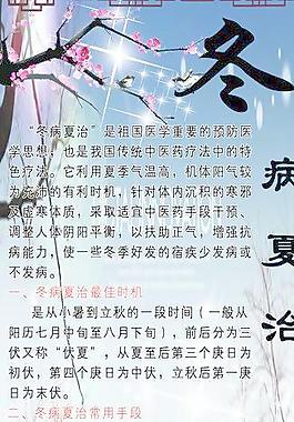 中医冬病夏治展板图片