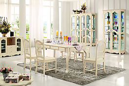 法式餐台餐椅图片