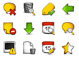 手绘彩色电脑图标