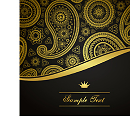 华丽欧式金边花纹背景