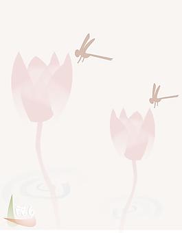 素描荷塘边场景图片