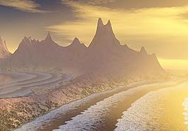 黄昏风景画图片