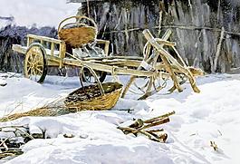 庄稼院的架子车图片