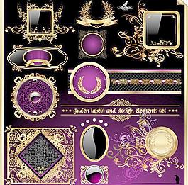 欧式花纹边框 标签图片