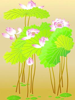 荷花装饰画图片