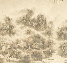 传统水墨山水画壁纸图片