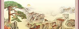 迎客松 国画图片