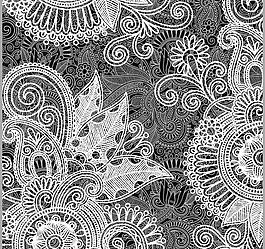 黑白欧式花纹 古典花纹图片