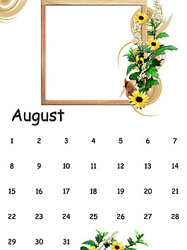 8月月历相框图片 8月月历相框素材 8月月历相框模板免费下载 六图网