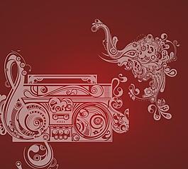 创意的潮流音符笔刷图片