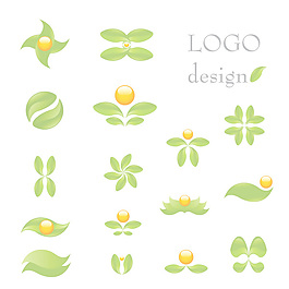 绿色主题的logo模板矢量