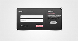 黑色用户登录界面设计psd素材下载