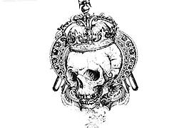 欧式黑白骷髅头矢量素材图片