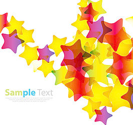 摘要彩色星星矢量背景