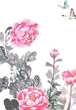 牡丹国画图片