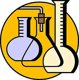 化学实验室烧瓶剪贴画